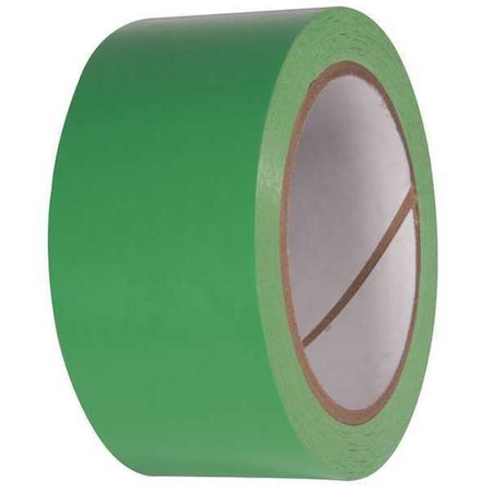 Zoro Select Floor Marking Tape, vinyl, No Legend, Green, 2 in W., 2.4 mil Thickness 15D720