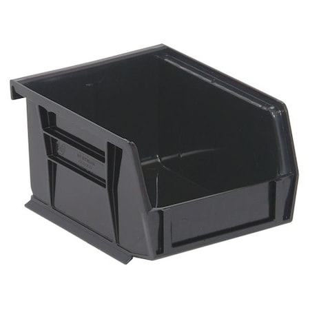 Quantum Storage Systems Hang and Stack Bin, Plastic, Black, 3 in H, 4 1/8 in W, 5 in L QUS200BK