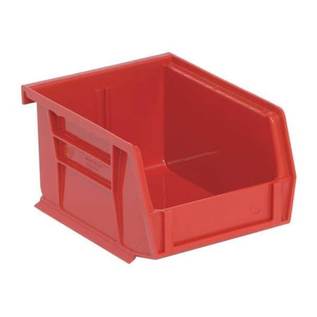Quantum Storage Systems Hang and Stack Bin, Plastic, 4 1/8 in W, 3 in H, 5 in L, Red QUS200RD