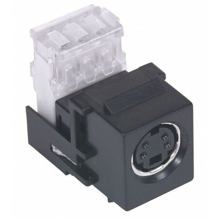 Hubbell Premise Wiring AV Connector, S-Video to 110 Term, Black SFSV110BK