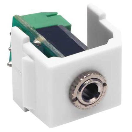 Hubbell Premise Wiring SnapFit Keystone Stereo Jack, 3.5mm, Screw SF35STW