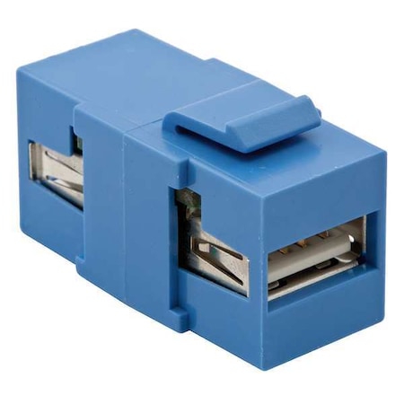 Hubbell Premise Wiring USB Connector, A to A, 2.0, Blue SFUSBAAB