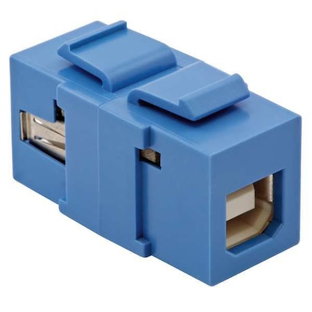 Hubbell Premise Wiring USB Connector, A to B, 2.0 Reversible, Blu SFUSBABB