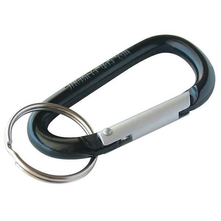 Lucky Line Key Chain, Black, Anodized aluminum, C-Clip (Large), 5 PK 4612005
