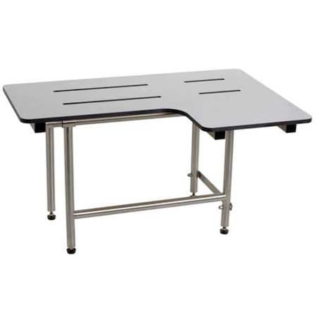 Wingits Fold Down Legs, ADA L-Shape Reversible Shower Seat, White WSLX320225PWREV