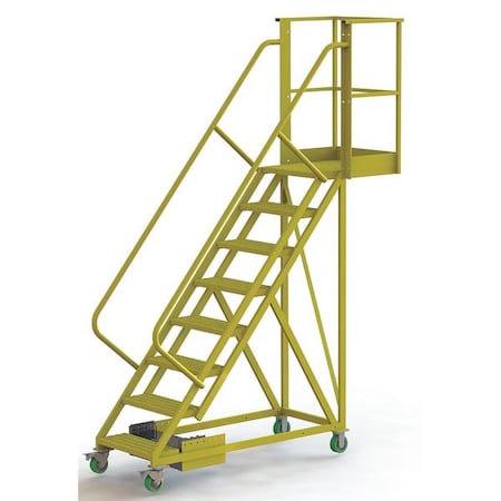 Tri-Arc 122 in H Steel Cantilever Rolling Ladder, 8 Steps, 300 lb Load Capacity UCU500820246