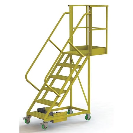 Tri-Arc 102 in H Steel Cantilever Rolling Ladder, 6 Steps, 300 lb Load Capacity UCU500620242