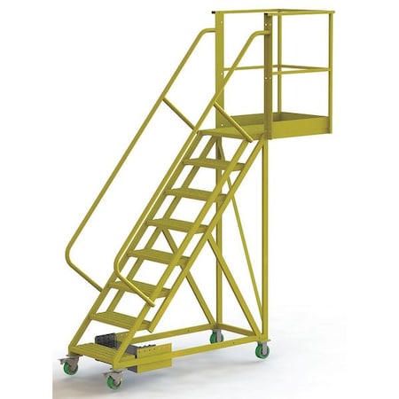 Tri-Arc 122 in H Steel Cantilever Rolling Ladder, 8 Steps, 300 lb Load Capacity UCU500830246