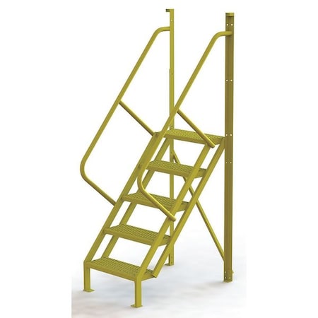 Tri-Arc 92 in Overall H, Ladder, Steel, 5 Steps, Yellow Powder Coated Finish, 1,000 lb Load Capacity UCL5005242