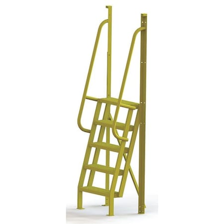 Tri-Arc 92 in Overall H, Ladder, Steel, 5 Steps, Yellow Powder Coated Finish, 1,000 lb Load Capacity UCL7505246