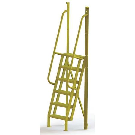 Tri-Arc 102 in Overall H, Ladder, Steel, 6 Steps, Yellow Powder Coated Finish, 1,000 lb Load Capacity UCL7506246