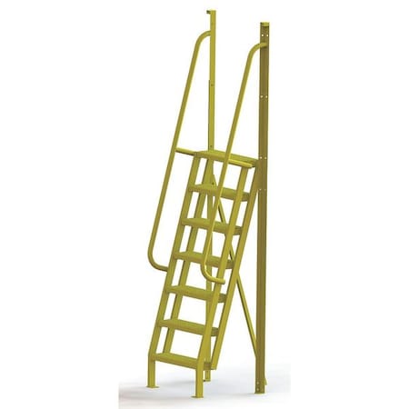 Tri-Arc 112 in Overall H, Ladder, Steel, 7 Steps, Yellow Powder Coated Finish, 1,000 lb Load Capacity UCL7507242
