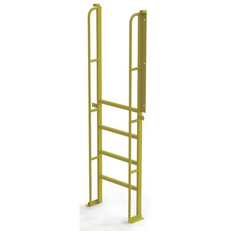 Tri-Arc 92 in Overall H, Ladder, Steel, 5 Steps, Yellow Powder Coated Finish, 1,000 lb Load Capacity UCL9005246