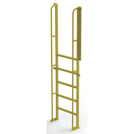 Tri-Arc 102 in Overall H, Ladder, Steel, 6 Steps, Yellow Powder Coated Finish, 1,000 lb Load Capacity UCL9006246