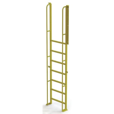 Tri-Arc 122 in Overall H, Ladder, Steel, 8 Steps, Yellow Powder Coated Finish, 1,000 lb Load Capacity UCL9008246