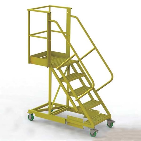 Tri-Arc 92 in H Steel Cantilever Rolling Ladder, 5 Steps, 300 lb Load Capacity UCS500520246