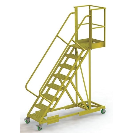 Tri-Arc 122 in H Steel Cantilever Rolling Ladder, 8 Steps, 300 lb Load Capacity UCS500820246