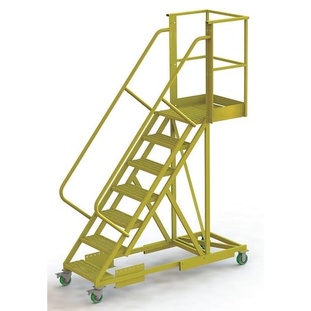 Tri-Arc 112 in H Steel Cantilever Rolling Ladder, 7 Steps, 300 lb Load Capacity UCS500720242