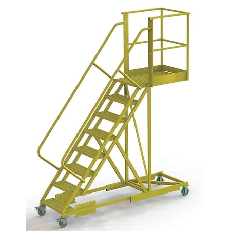Tri-Arc 122 in H Steel Cantilever Rolling Ladder, 8 Steps, 300 lb Load Capacity UCS500830242