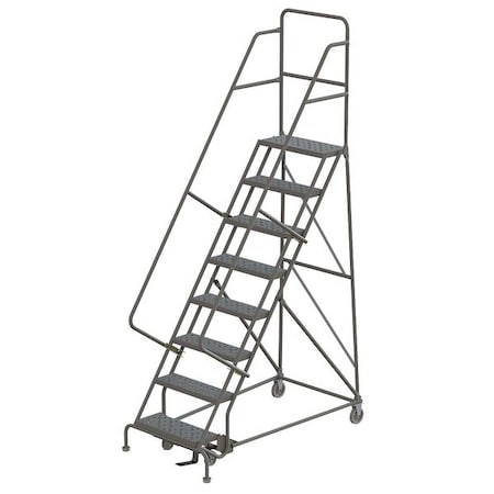 Tri-Arc 116 in H Steel Rolling Ladder, 8 Steps, 450 lb Load Capacity KDSR108246