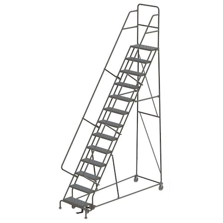 Tri-Arc 156 in H Steel Rolling Ladder, 12 Steps, 450 lb Load Capacity KDSR112246