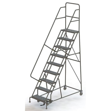 Tri-Arc 126 in H Steel Rolling Ladder, 9 Steps, 450 lb Load Capacity KDSR109242