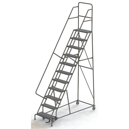 Tri-Arc 146 in H Steel Rolling Ladder, 11 Steps, 450 lb Load Capacity KDSR111242