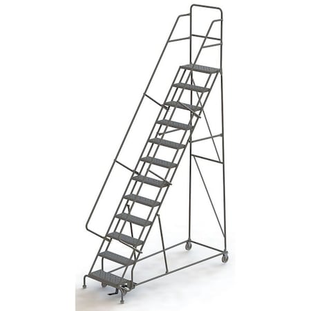 Tri-Arc 156 in H Steel Rolling Ladder, 12 Steps, 450 lb Load Capacity KDSR112242