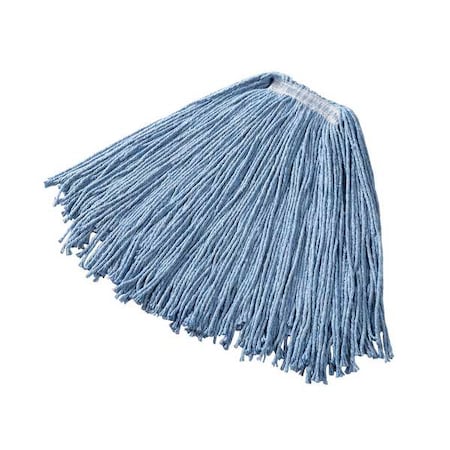 Rubbermaid Commercial 1 in String Wet Mop, 18 oz Dry Wt, Slide On Connection, Cut-End, Blue, Synthetic, PK12 FGF51700BL00