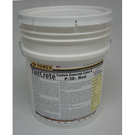 Tintcrete Concrete Mix, 65 lb, Pail, Red, 1 day Full Cure Time GRA-P38-1310