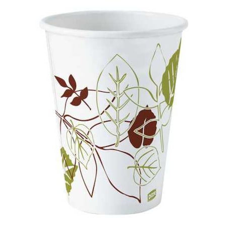 Dixie Disposable Hot cup 12 oz. Pathways, White, Paper, Pk500 2342WS