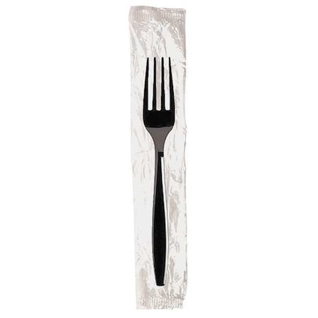 DIXIE Wrapped Disposable Fork, Black, Heavy Weight, PK1000 PFH53C