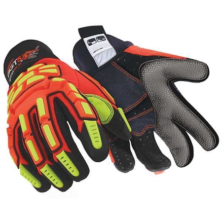 Hexarmor GGT5(R) Hi-Vis Cut Resistant Impact Gloves, Synthetic Leather Palm, XL 4021X-XL (10)