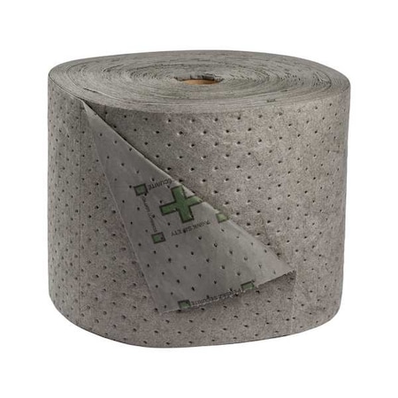Brady Sorbent Roll, 32 gal, 15 in x 300 ft, Universal, Gray, Polypropylene HT153