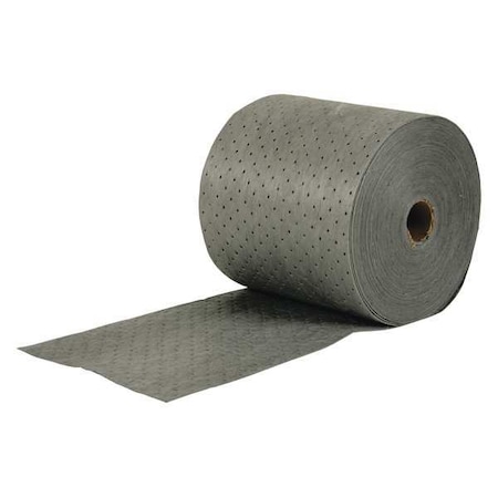 Brady Sorbent Roll, 24 gal, 15 in x 150 ft, Universal, Gray, Polypropylene MRO15P