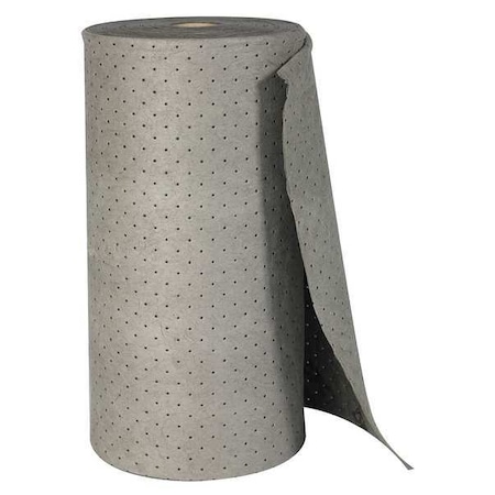 Brady Sorbent Roll, 38 gal, 30 in x 150 ft, Universal, Gray, Polypropylene MRO350