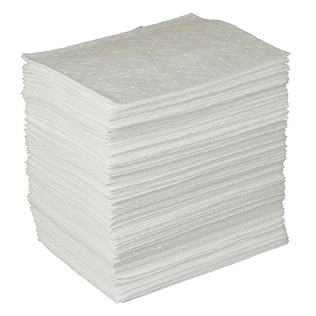 Brady Sorbent Pad, 34 gal, 15 in x 17 in, Oil, White, 200 PK BPO200