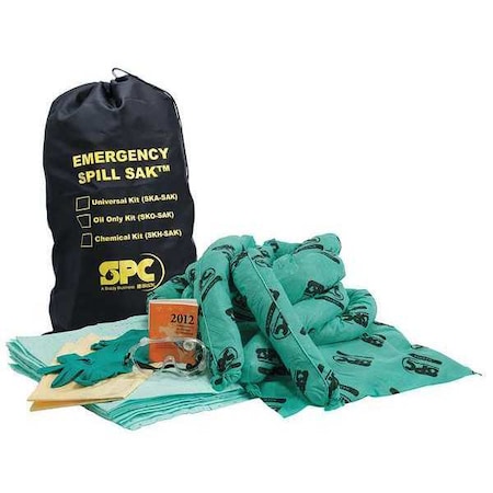 Brady Spill Kit, 9 gal Volume Absorbed per Kit, Bag, Black SKH-SAK