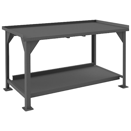 Durham Mfg Heavy duty Work Bench with Lips Up, Steel, 72" W, 34" Height, 4000 lb., Straight DWB-3072-BE-95