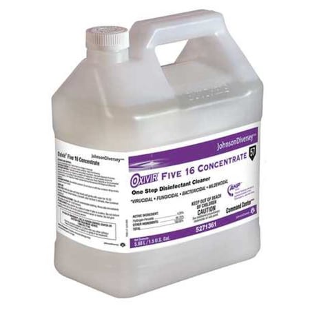 Diversey Disinfectant Cleaner, 1.5 gal. Jug, Unscented, Clear, 2 PK 5271361