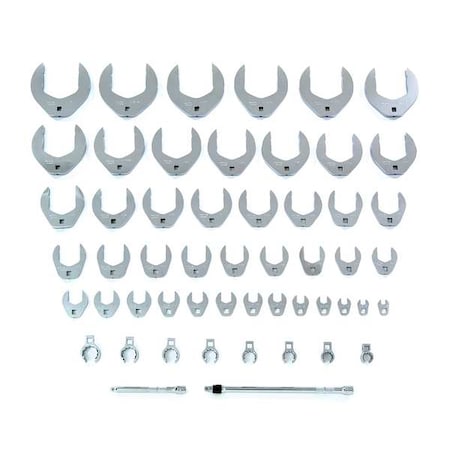 Proto 3/8" Drive, SAE, Crowfoot Socket Wrench Set, Flare Nut, Open End, Full Polish J49000CFL