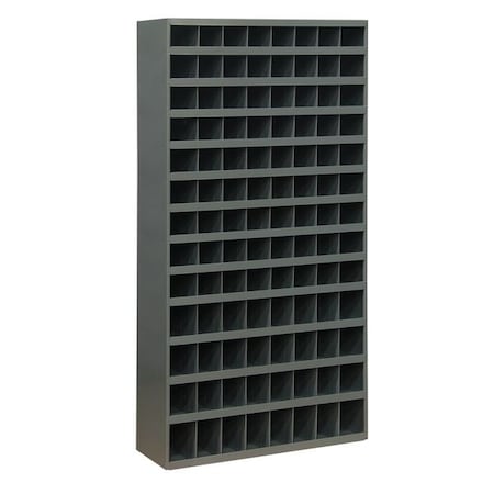 Durham Mfg Prime Cold Rolled Steel Pigeonhole Bin Unit, 12 in D x 64 1/2 in H x 33 3/4 in W, 13 Shelves, Gray 740-95