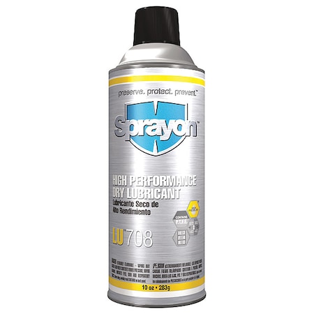 Sprayon Dry Film Lubricant, 10 oz, Aerosol Can, PTFE, White SC0708000