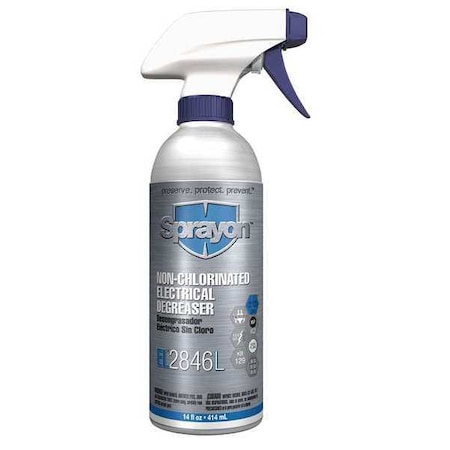 Sprayon Electrical Degreaser, Trigger Spray Can, 14 oz, Liquid S020846LQ