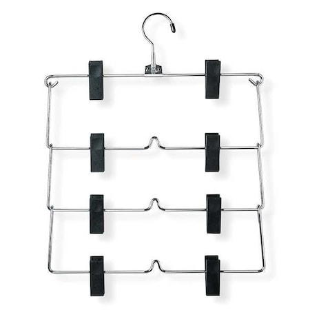 Honey-Can-Do Fold Up Skirt Hanger, Chrome/Black, Metal HNG-01188