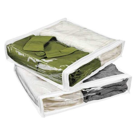 Honey-Can-Do Zipper Poly-Cotton Storage Bags White SFT-01245