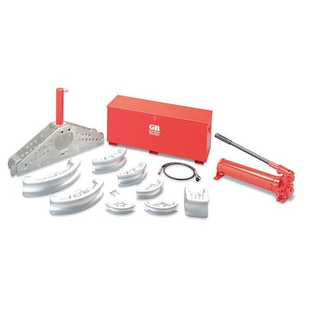Gardner Bender Hydraulic Pipe Bender, 10 Shoes, 1-1/4 to 4 in Size Range 7-1/4 to 20 in Bend Radius B351SPH84