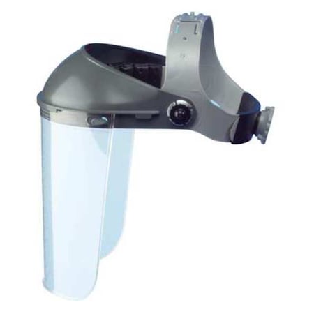 Fibre-Metal By Honeywell Face Shield Headgear, Gray Visor, Polycarbonate, Ratchet Suspension, Gray F300