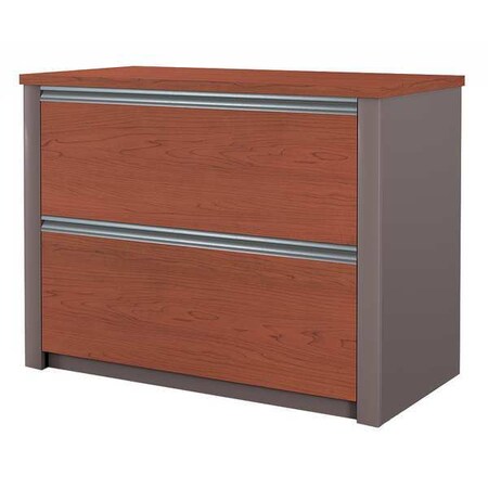 Bestar 2 Drawer File Cabinet, Bordeaux/Slate, Legal/Letter 93631-39
