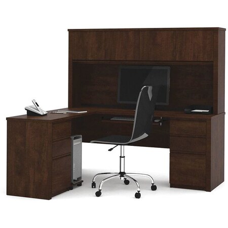 Bestar L Shaped Workstation Including Two Pedestals L-Shape Workstation, 62 3/4 in D X 66 3/4 in H 99852-69